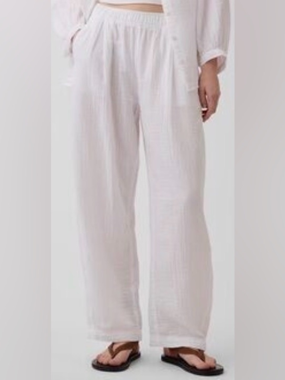 GAP cotton gauze easy barrel pants - Large Tall